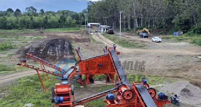 Indonesia River Pebble 100t/h Fixed Crushing Production Line Project