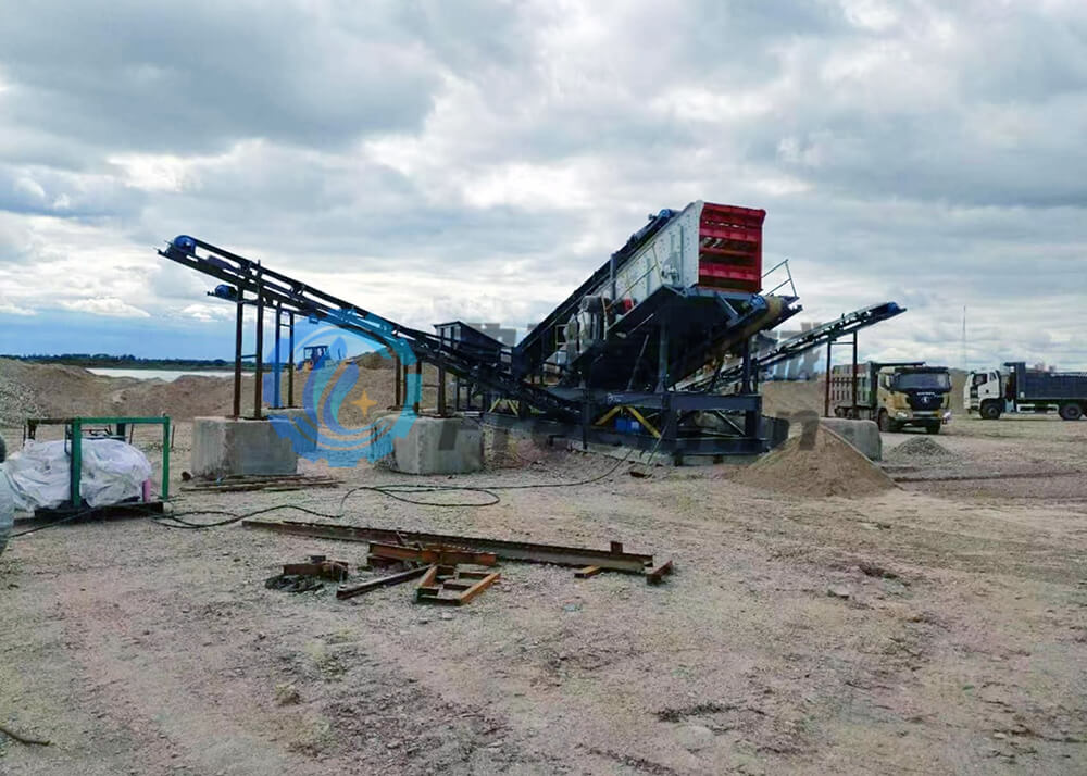 The Russian river sand screening project uses the SK1545-3 frame screening production line.