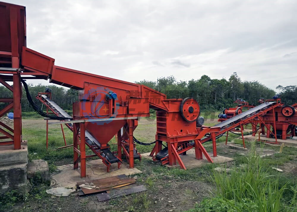 Indonesia River Pebble 100t/h Fixed Crushing Production Line Project